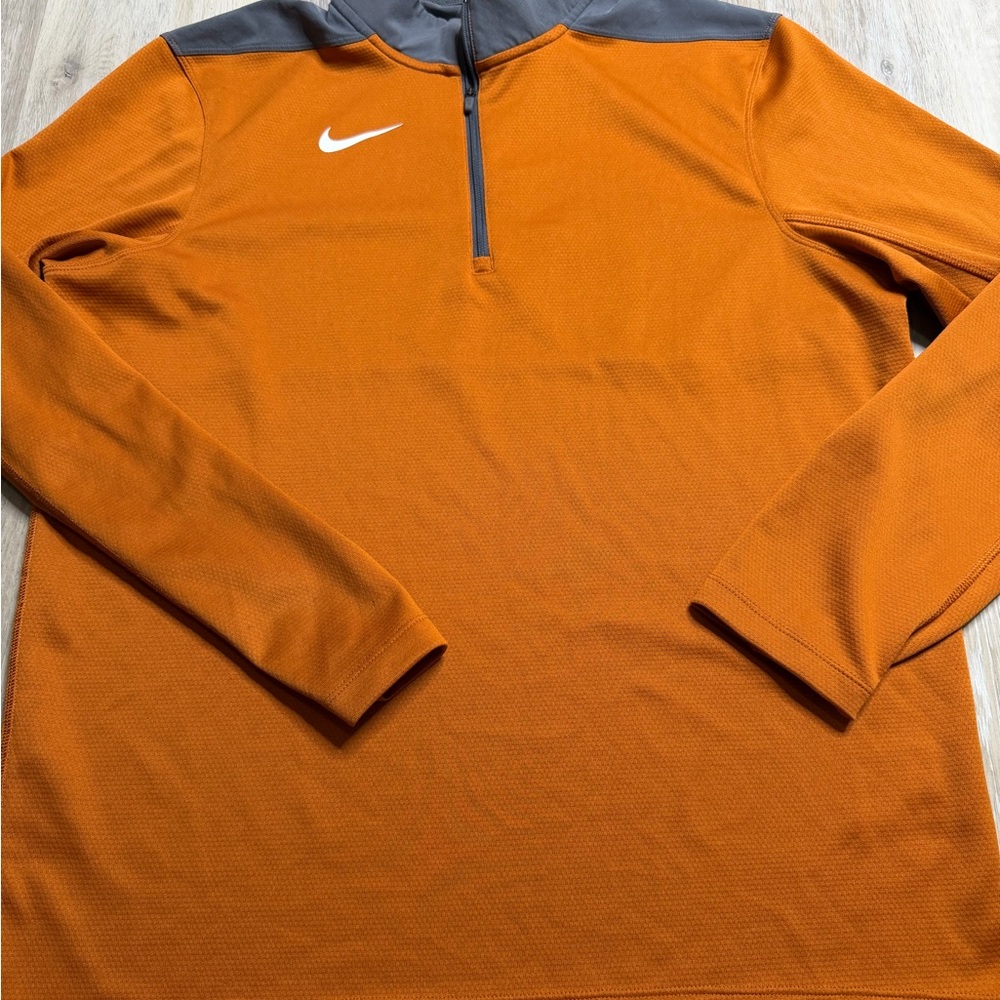 Nike Orange and Gray Quarter-Zip Performance Pullover